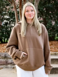 Heavyweight Brown Hoodie with Chocolate Snowflake