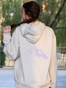 Heavyweight Dust Hoodie with Lavender Mountain