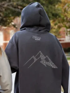 Heavyweight Gray Hoodie with Gray Mountain