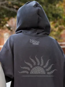 Heavyweight Gray Hoodie with Gray Sunrise